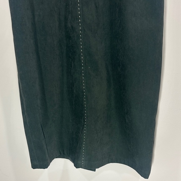 Talbots Chic Dark Faux Suede Green Sleeveless Tank Dress Woman's Size 2 - Picture 4 of 9
